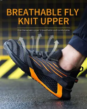 Novas Segurança Mens Sapatos de biqueira de Aço Construção Leve e Respirável Sapatos para Homens Caminhada Sneakers, Botas de Trabalho
