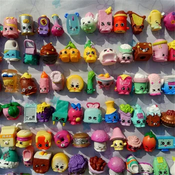 Novo 50pcs Mix de Mini Móveis de Alimentos de Frutas Bonecas de Brincar de faz de conta Shopkines Temporada 1 2 3 4 5 6 7 Figuras de Ação Brinquedo de Crianças Meninas Gif