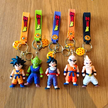 O Anime Dragon Ball Chave de Cadeia Figura Surpresa Brinquedos, Filho de Goku, Bulma Kuririn Figuras de Ação Bag duplo Pingente de Chaveiro de Brinquedos para as Crianças do Presente