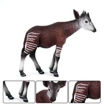 Okapi Animal Figura Colecionável Brinquedos De Animais Selvagens De Cognição Figuras De Ação Miúdos Modelo Plástico Brinquedos