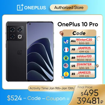 OnePlus 10 Pro 10pro 5G Smartphone 12 GB de 256GB Snapdragon 8 Gen 1, telefones celulares 80W de Carregamento Rápido
