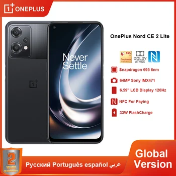 OnePlus Nord CE 2 Lite Telefone Móvel Snapdragon 695 5G Smartphone 8GB de 128GB 33W Carga 120Hz apresentar Android com NFC do Telemóvel