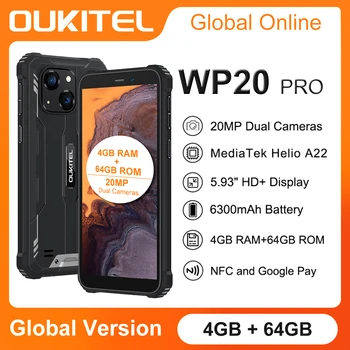 Oukitel WP20 Pro Robusto Smartphone Android 12 6300mAh 4GB+64GB 5.93