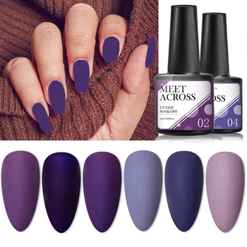 Outono Inverno Deep Purple Cor de Glitter, Unhas de Gel Polish Vernizes Soak Off UV da Arte do Prego /Efeito Matte Top Coat Gel Unha polonês