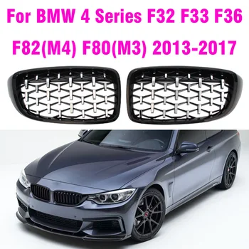 Para a BMW M4 M3 A 4 Série Brilhante Preto ABS Corrida Grill F32 F33 F36 F80 F82 F83 pára-choque Dianteiro Forma de Diamante Estilo