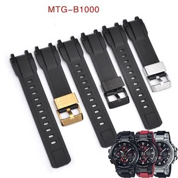 para Casio G-Shock MTG-B1000 G1000 Esporte argola de Metal Aro Pulseira Bracelete Acessórios de Borracha de Substituição Faixa de Relógio de Pulseira