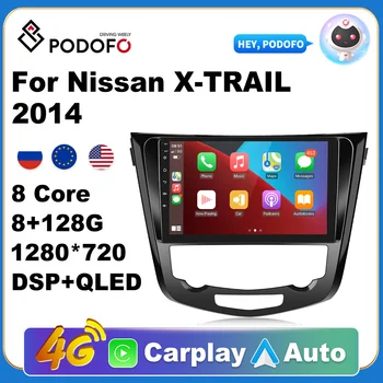 Podofo auto-Rádio Multimédia Para Nissan X-TRAIL X Trail De 2014 Autoradio 2 Din android de 10 Carplay gps dvd de 10