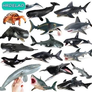 QUENTE Simulação de Mar de Vida de Animais de Modelo de Baleia Tubarão Golfinho Figuras de Ação Coleta de Figuras de brinquedos Educativos para crianças de Presente
