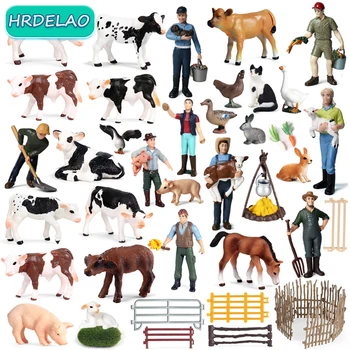 Realista Animais de Fazenda Figuras de Simulação de Aves de Figuras de Ação Cavalo, Vaca, Coelho, Pato Modelos de Educação de Brinquedos para Crianças de Presente