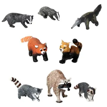 Realista Floresta Figuras de Animais em Raccoon,Badger,Tamanduá Urso modelo de brinquedos de figura de ação Educativa PVC brinquedo estatueta de Presente Para Criança