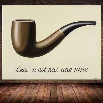 René Magritte Famosa Tela de Pintura Isto Não É Um Cachimbo Cartazes Impressões de Arte de Parede Fotos de Decoração de Sala de estar Cuadros Unframed