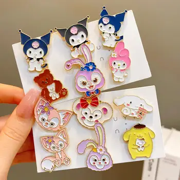 Sanrio Kuromi Melodia Broche Pin Cinnamoroll Hello Kitty Kawali Boneca Brinquedos Acessórios de 3Cm Emblema Crianças Presentes para Crianças