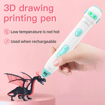 Sem fio Caneta 3D para Crianças de Presente a Baixa Temperatura DIY Impressão Lápis Com PCL Filamento de Pintura Graffiti Crianças de Desenho feito à mão