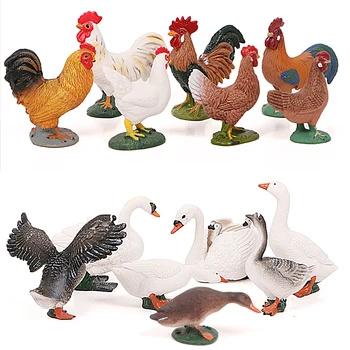 Simulação de Fazenda Capoeira modelo Animal de Galinha a Galinha de Pato, Ganso Galo figuras de Ação de plástico Figuras Farm série de Brinquedos