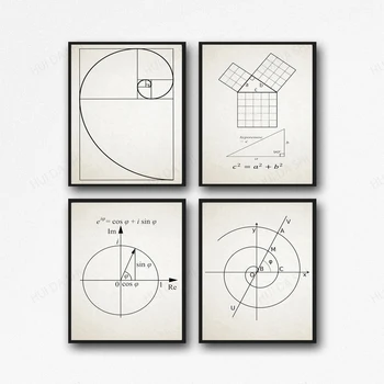 Tela de Impressão de Matemática Dom Cartaz Conjunto de Matemática Cartazes Para o Estudante de Matemática de Decoração de Casa de Arte de Parede Pintura