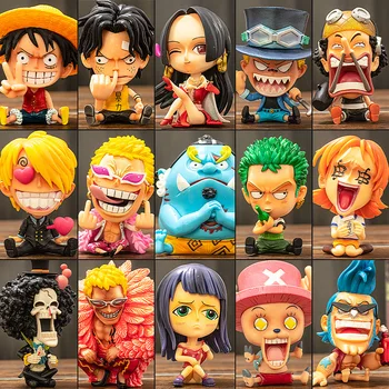 Um Pedaço De Anime Q Versão Luffy, Zoro, Nami Usopp Boneca Secretária Ornamentos Presentes De Aniversário Para Crianças Kawaii Brinquedos Modelo De Pvc Gk Coleção