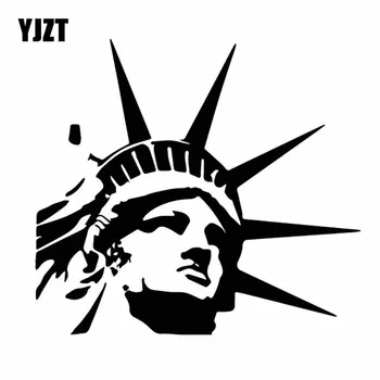 YJZT 15.8 CM*14,5 CM Estátua Da Liberdade América Nova Iorque, nos estados unidos Viagens de Carro Autocolante de Decoração de Vinil Decalque mais legal do Preto/Prata C27-0193