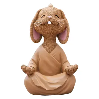 Útil Páscoa Meditação Yoga Feliz Coelho Estatueta De Páscoa Decoração Interessante Ornamentais