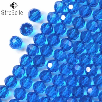 AAA 100PCs 6mm mistura de Cores Azul Cristal de Vidro Espaçador Grânulos da Bola Ajuste Jóias Artesanais forme o Bracelete, Colar de Esferas Aeecessory