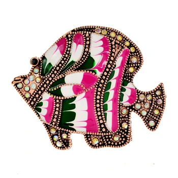 CINDY XIANG Esmalte Peixes Tropicais Broche Animal Pin Stripe Design Pin Outono Inverno Casaco de Acessórios de Alta Qualidade Nova da Chegada