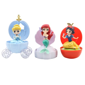 Disney Princesa Branca De Neve, A Pequena Sereia Ariel, Cinderela Pvc Anime Bonecos De Figuras Colecionáveis Modelo De Criança Brinquedos De Presente