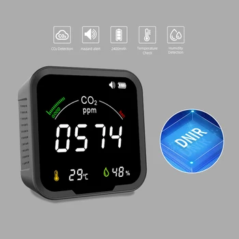 FIBISENSE Multifuncional CO2 Medidor Digital de Temperatura e Umidade Testador DNIR Sensor de Dióxido de Carbono Detector de Qualidade do Ar Monitor