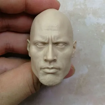 Não pintada 1/6 Dwayne Johnson Head Sculpt Masculino Soldado Cabeça de Escultura de Ajuste 12