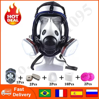 Química Máscara 6800 Máscara de Gás, Poeira Respirador de Tinta, Pesticida Spray de Silicone facial Filtros de Laboratório de Soldagem